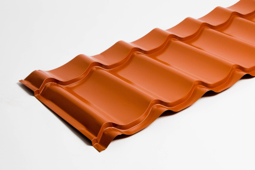 Металлочерепица Монтеррей классик оцинкованная с полимерным покрытием 0.45x1180мм  RAL 8004 фото 3