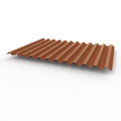 Профнастил оцинкованный с полимерным покрытием полиэстер С21 buildstor 0,7х1051мм RAL 8004 Медно-коричневый