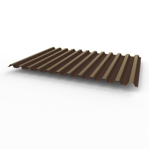 Профнастил оцинкованный с полимерным покрытием полиэстер С21 buildstor 0,7х1051мм RAL 8014 Сепия коричневый Профнастил оцинкованный с полимерным покрытием полиэстер С21 buildstor 0,7х1051мм RAL 8014 Сепия коричневый