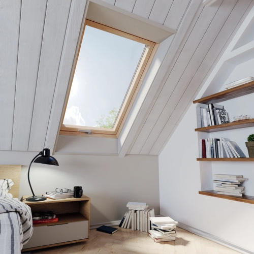 Окно мансардное дерево, лак ручка снизу Dakea KAA M8A B1500 78*140см фото 3