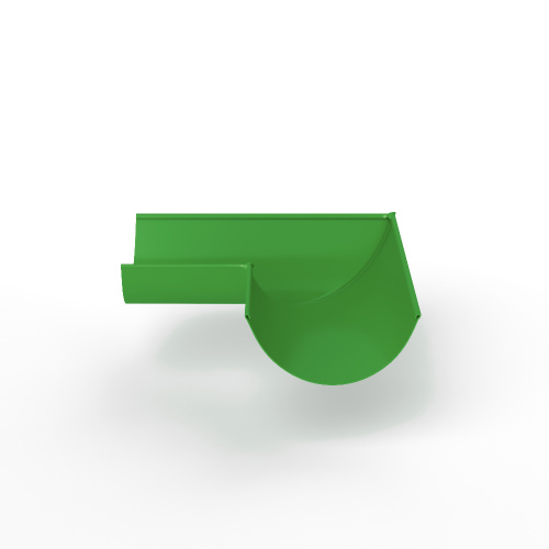 Угол 90 градусов водосточного желоба оцинкованный порошок ф180х400х400мм RAL 6018