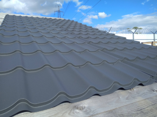 Металлочерепица Монтеррей классик оцинкованная с полимерным покрытием 0.4x1180мм RAL 7024 фото 5 Металлочерепица Монтеррей классик оцинкованная с полимерным покрытием 0.4x1180мм RAL 7024 фото 5