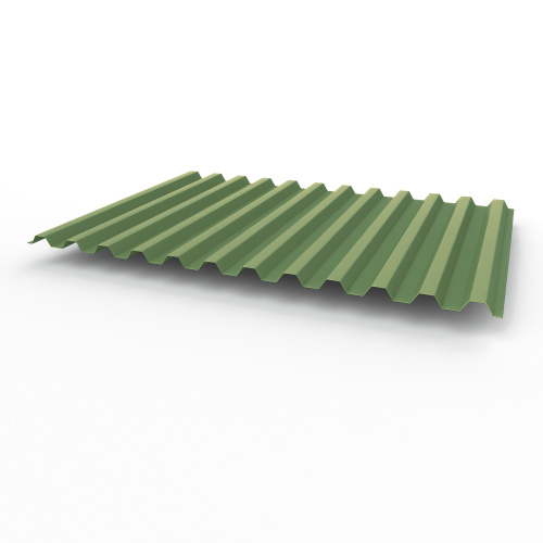 Профнастил оцинкованный с полимерным покрытием полиэстер С21 buildstor 0,4х1051мм RAL 6011 Резедово-зелёный