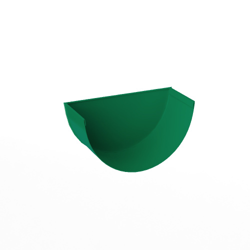 Заглушка желоба водосточного оцинкованная порошок ф120мм RAL 6032 Заглушка желоба водосточного оцинкованная порошок ф120мм RAL 6032