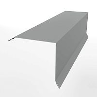 Планка примыкания нижняя для кровли оцинкованная с порошковым покрытием 0,45мм ширина менее 625 мм RAL 9006
