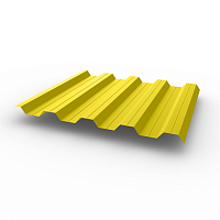 Профнастил НС44 (RAL 1018) 0,65х1047мм оцинкованный, с полимерным покрытием (Полиэстер)