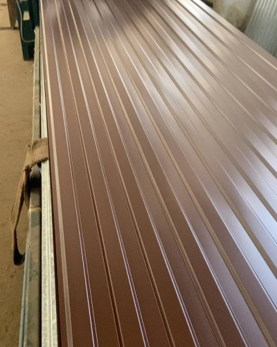 Профнастил оцинкованный с полимерным покрытием С10 Grand line Optima 0,45х1180мм RAL 8004 фото 5