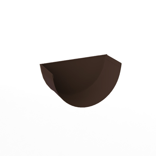 Заглушка желоба водосточного оцинкованная порошок ф120мм RAL 8014