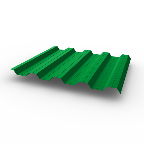 Профнастил НС44 (RAL 6037) 0,4х1047мм оцинкованный, с полимерным покрытием (Полиэстер)