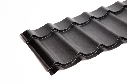 Металлочерепица Монтеррей классик оцинкованная с полимерным покрытием 0.5x1180мм  RAL 9005 фото 2