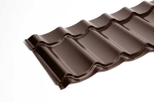 Металлочерепица Монтеррей классик оцинкованная с полимерным покрытием 0.45x1180мм  RAL 8017 фото 2