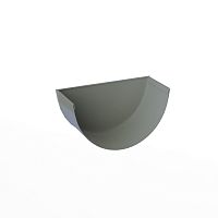 Заглушка желоба водосточного оцинкованная порошок ф120мм RAL 7042