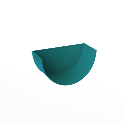 Заглушка желоба водосточного оцинкованная порошок ф120мм RAL 5018 Заглушка желоба водосточного оцинкованная порошок ф120мм RAL 5018