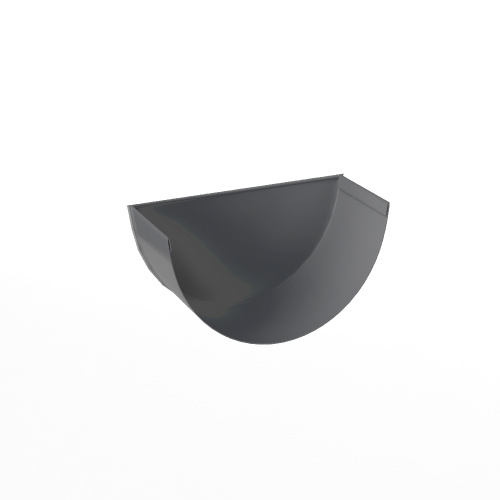 Заглушка желоба водосточного оцинкованная порошок ф120мм RAL 9022