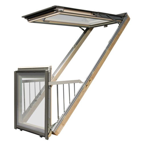 Балкон дерево, лак Fakro FGH-V P2 Galeria Lux 94*255см