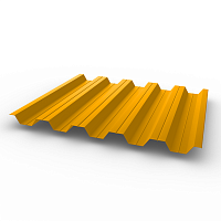 Профнастил НС35 - 0,7 - RAL 1028 оцинкованный, с полимерным покрытием (Полиэстер)