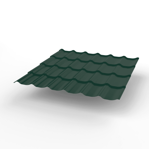 Металлочерепица Монтеррей классик оцинкованная с полимерным покрытием 0.45x1180мм  RAL 6005 фото 2