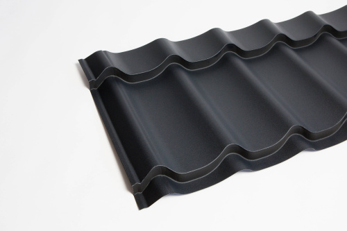 Металлочерепица Монтеррей классик оцинкованная с полимерным покрытием 0.45x1180мм  RAL 7024 фото 3