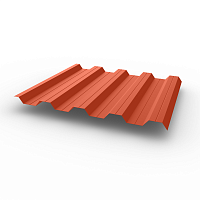 Профнастил НС44 (RAL 2012) 0,7х1047мм оцинкованный, с полимерным покрытием (Полиэстер)