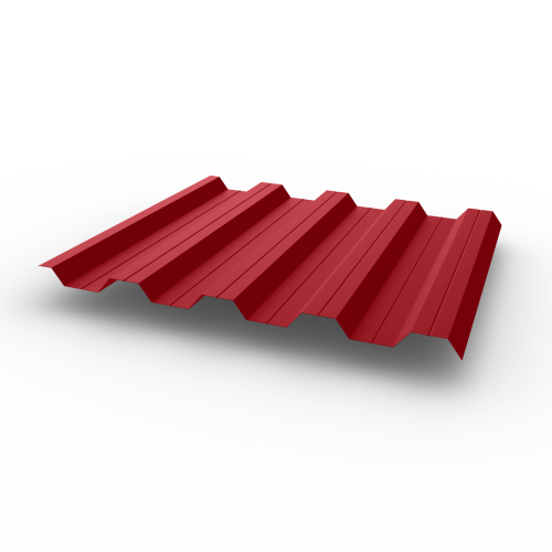 Профнастил НС44 (RAL 3031) 0,65х1047мм оцинкованный, с полимерным покрытием (Полиэстер)