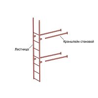 Комплект лестница фасадная нижняя Оцинков+порошковый окрас 1800мм Borge