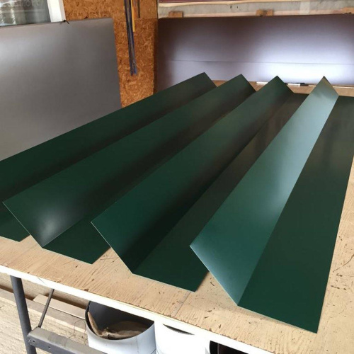 Планка примыкания в штробу для кровли оцинкованная с порошковым покрытием 0,45мм RAL 6029 фото 5