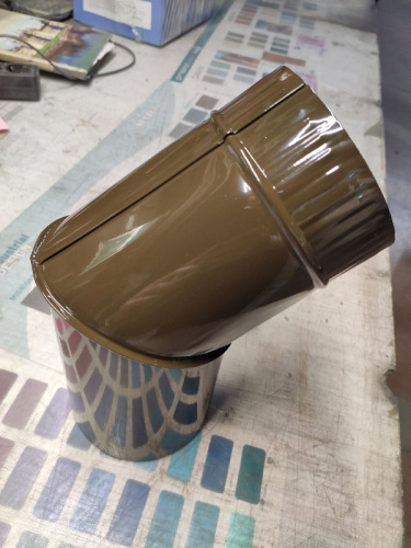 Колено водосточное с порошковым покрытием ф130мм все цвета RAL фото 5