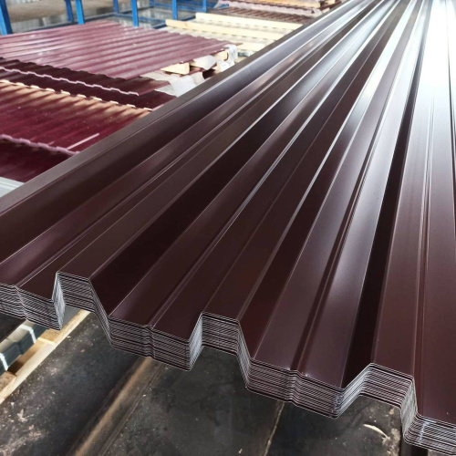 Профнастил оцинкованный с полимерным покрытием полиэстер Н60 buildstor 0,7х845мм RAL 8017 Шоколадно-коричневый фото 4