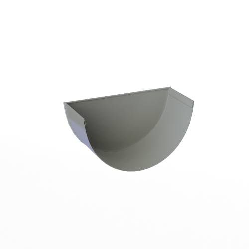 Заглушка желоба водосточного оцинкованная порошок ф120мм RAL 7040 Заглушка желоба водосточного оцинкованная порошок ф120мм RAL 7040