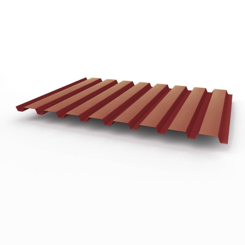 Профнастил оцинкованный с полимерным покрытием полиэстер С20 buildstor 0,7х1150мм RAL 3011 Коричнево-красный
