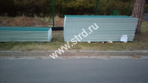 Стеновая трёхслойная сэндвич-панель гладкая 220мм 1190мм с видимым креплением пенополистирол Полиэстер Panline фото 5