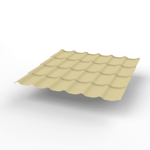 Металлочерепица Монтеррей классик оцинкованная с полимерным покрытием 0.5x1180мм RAL 1014 Металлочерепица Монтеррей классик оцинкованная с полимерным покрытием 0.5x1180мм RAL 1014