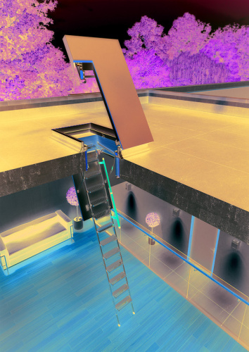 Люк-выход на крышу для отапл. помещений ПВХ белый Fakro DRL люк для плоских крыш 60*120см фото 3