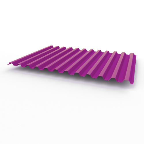 Профнастил оцинкованный с полимерным покрытием полиэстер С21 buildstor 0,45х1051мм RAL 4006 Транспортный пурпурный