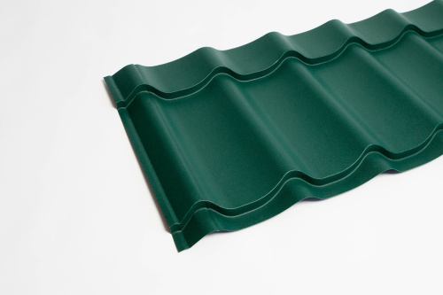 Металлочерепица Монтеррей классик оцинкованная с полимерным покрытием 0.4x1180мм  RAL 6005 фото 3