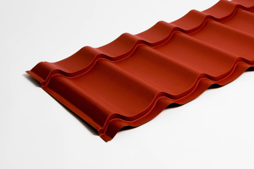 Металлочерепица Монтеррей классик оцинкованная с полимерным покрытием 0.45x1180мм  RAL 3005 фото 3