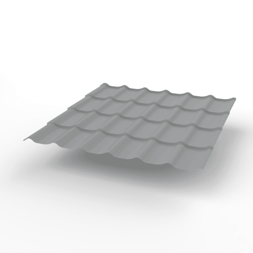 Металлочерепица Монтеррей классик оцинкованная с полимерным покрытием 0.5x1180мм  RAL 7004 фото 2