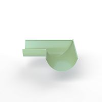 Угол 90 градусов водосточного желоба оцинкованный порошок ф220х400х400мм RAL 6019