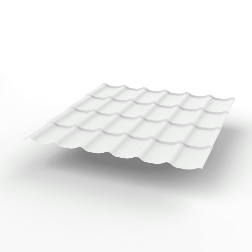Металлочерепица Монтеррей классик оцинкованная с полимерным покрытием 0.45x1180мм  RAL 9003 фото 2