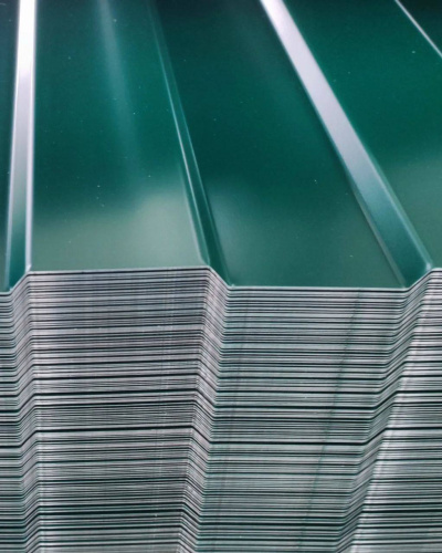 Профнастил оцинкованный с полимерным покрытием полиэстер С8 Grand line Optima 0,7х1200мм RAL 6005 фото 2