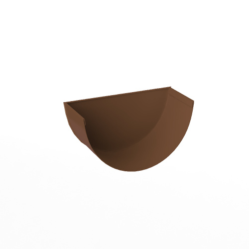 Заглушка желоба водосточного оцинкованная порошок ф120мм RAL 8024 Заглушка желоба водосточного оцинкованная порошок ф120мм RAL 8024