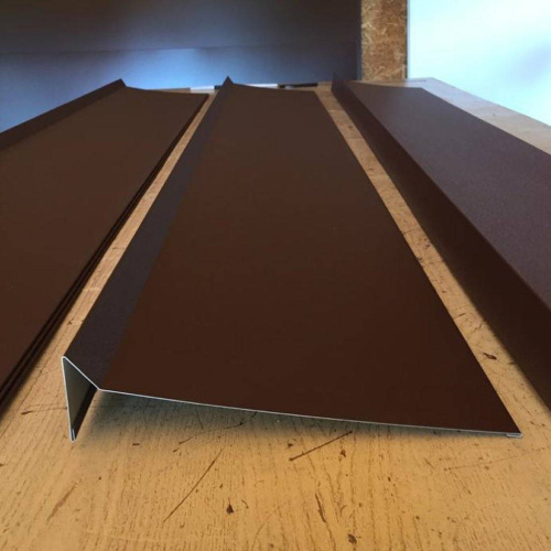 Планка примыкания в штробу для кровли оцинкованная с порошковым покрытием 0,45мм RAL 6002 фото 8