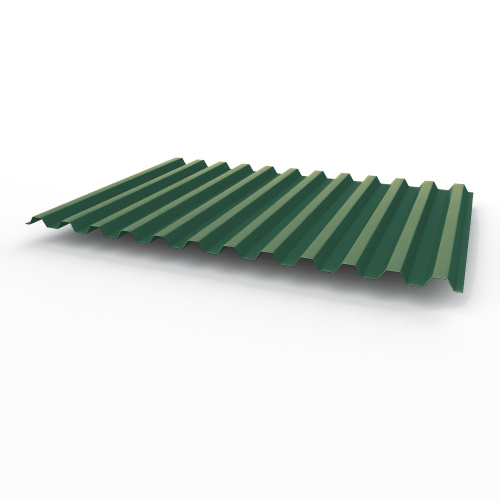 Профнастил оцинкованный с полимерным покрытием полиэстер С21 buildstor 0,6х1051мм RAL 6028 Сосновый зелёный
