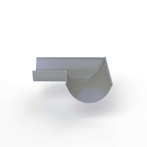 Угол 90 градусов водосточного желоба оцинкованный порошок ф120х400х400мм RAL 7004