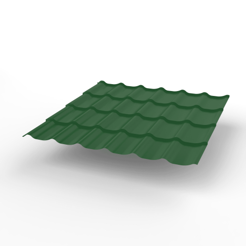 Металлочерепица Монтеррей классик оцинкованная с полимерным покрытием 0.4x1180мм  RAL 6029 фото 2