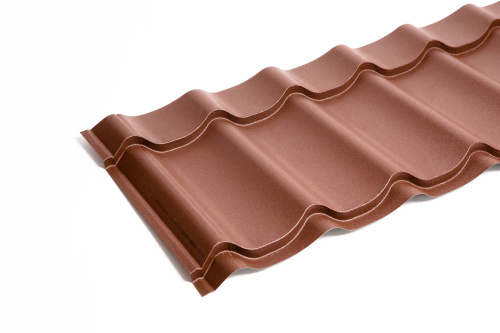 Металлочерепица Монтеррей классик оцинкованная с полимерным покрытием 0.4x1180мм  RAL 8004 фото 4