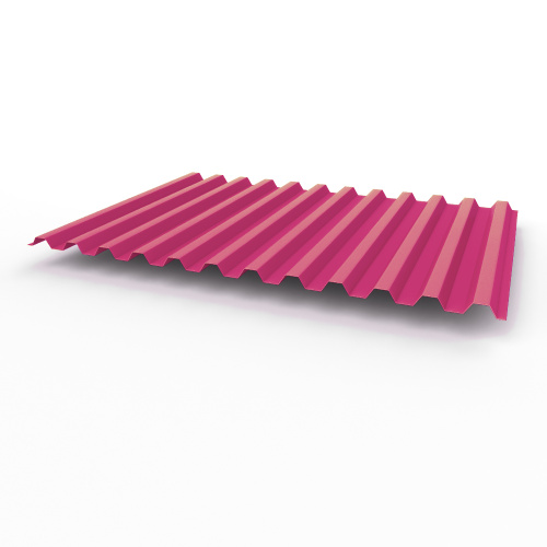Профнастил оцинкованный с полимерным покрытием полиэстер С21 buildstor 0,35х1051мм RAL 4010 Телемагента