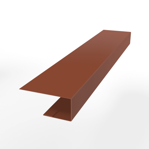 Планка завершающая оцинкованная с порошковым покрытием 0,45мм ширина более 625 мм RAL 8004 Планка завершающая оцинкованная с порошковым покрытием 0,45мм ширина более 625 мм RAL 8004