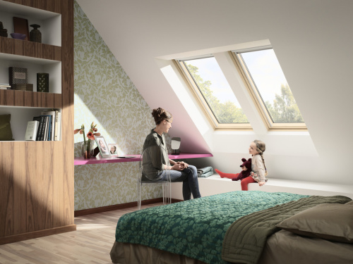 Окно мансардное дерево, лак ручка снизу Velux GLL FK06 1061B Дизайн WoodLine 66*118см фото 15