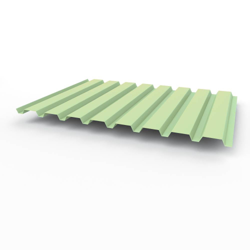 Профнастил оцинкованный с полимерным покрытием полиэстер С20 buildstor 0,5х1150мм RAL 6019 Бело-зелёный Профнастил оцинкованный с полимерным покрытием полиэстер С20 buildstor 0,5х1150мм RAL 6019 Бело-зелёный